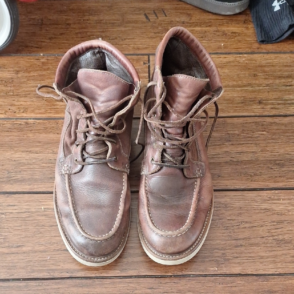 John Varvatos USA Brown Leather And Canvas Men's Boots (See Description)